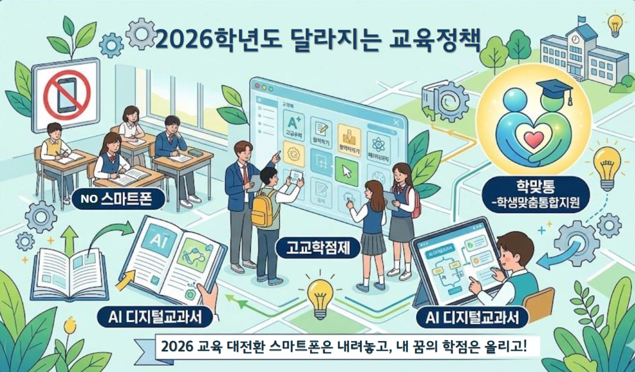 2026 새 학기, 교실이 바뀐다... 스마트폰 금지부터 고교학점제 전면 시행까지